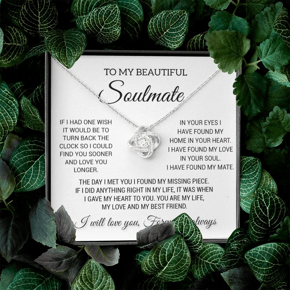 To My Beautiful Soulmate Necklace, Gift for Wife, Girlfriend, Anniversary Gift