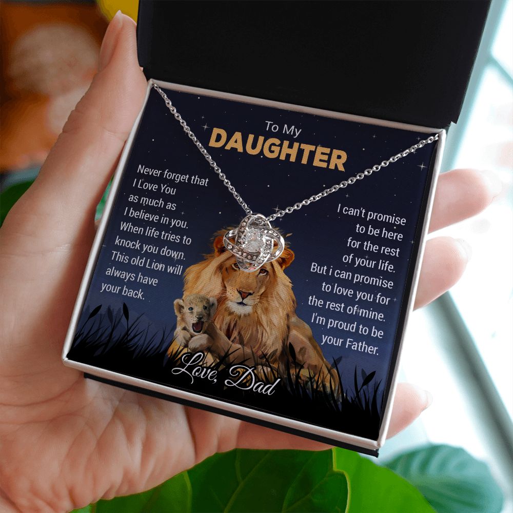 To My Daughter Necklace, Gift For Daughter From Dad, Daughter Father Lion11