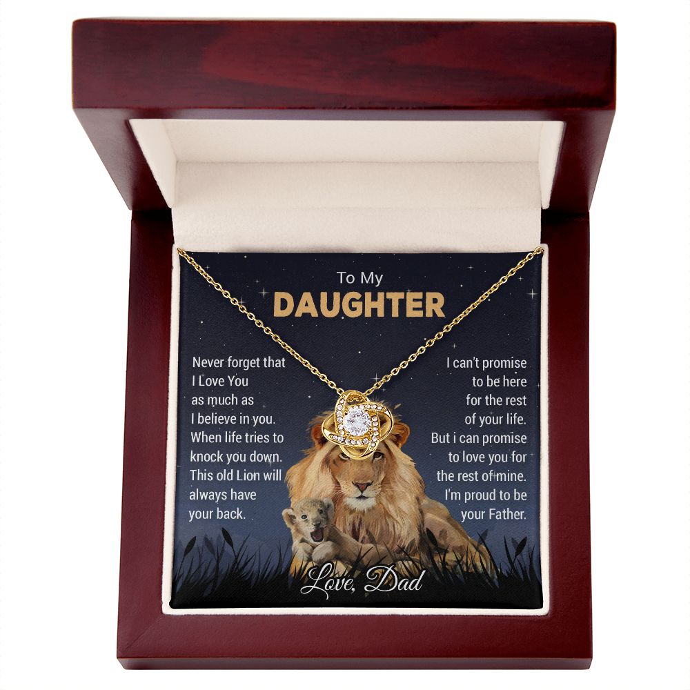 To My Daughter Necklace, Gift For Daughter From Dad, Daughter Father Lion11