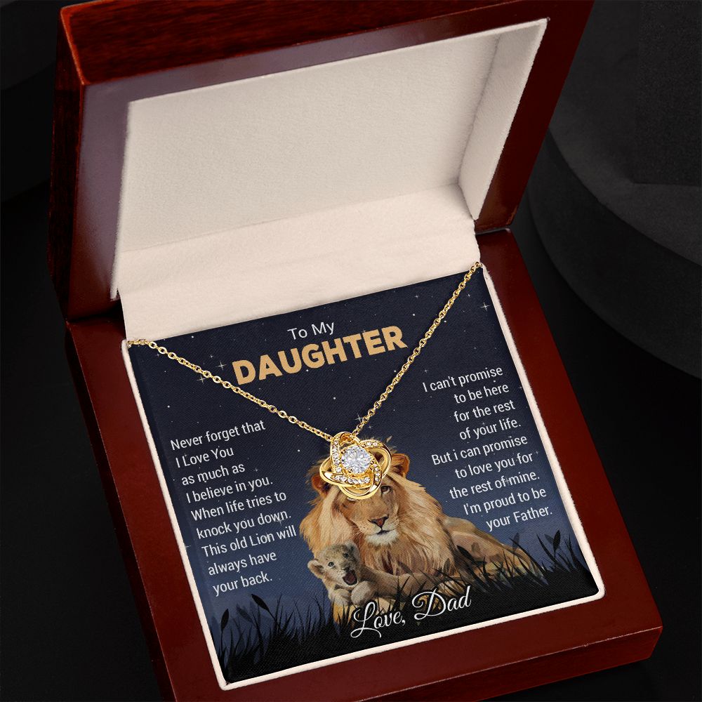 To My Daughter Necklace, Gift For Daughter From Dad, Daughter Father Lion11