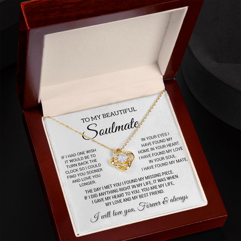 To My Beautiful Soulmate Necklace, Gift for Wife, Girlfriend, Anniversary Gift
