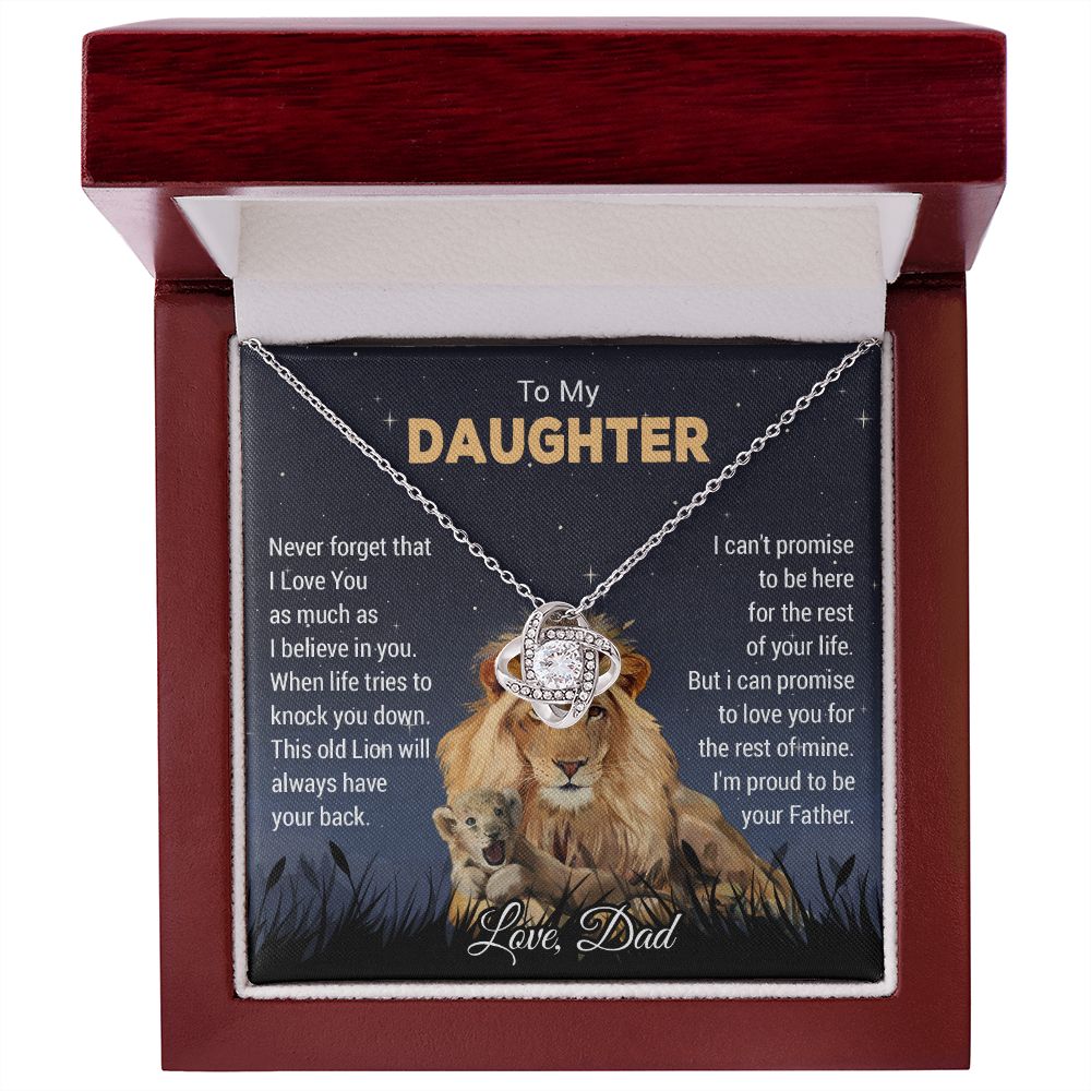 To My Daughter Necklace, Gift For Daughter From Dad, Daughter Father Lion11