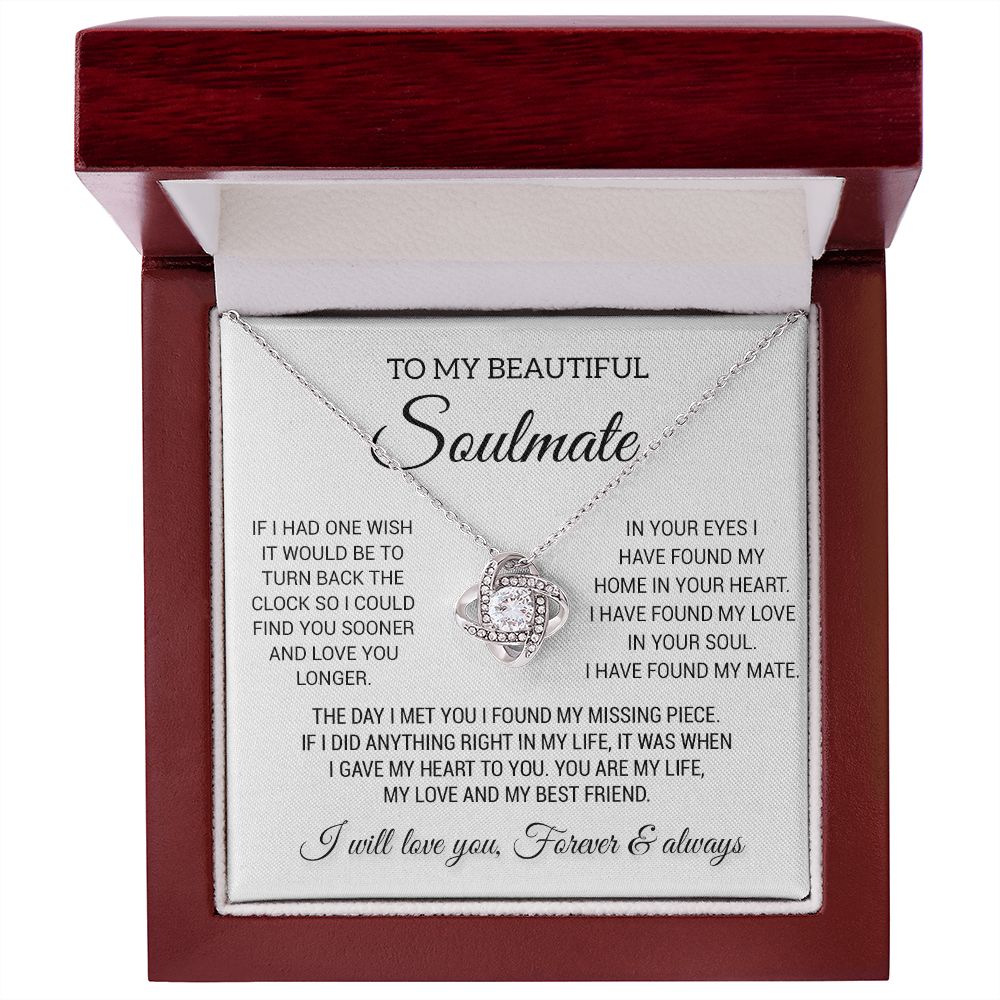 To My Beautiful Soulmate Necklace, Gift for Wife, Girlfriend, Anniversary Gift