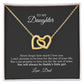 To My Daughter Heart Pendant Necklace - Daddy's Little Girl
