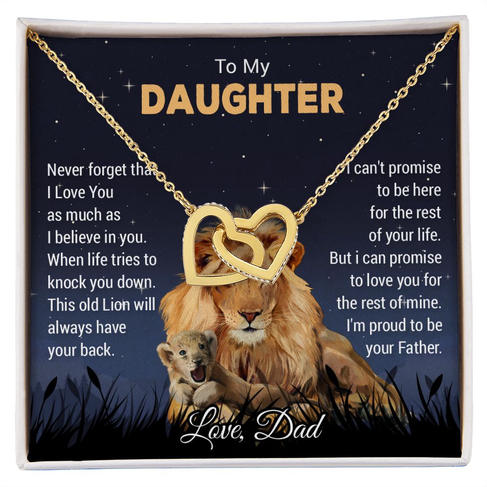 To My Daughter Lion Dad And Daughter Necklace