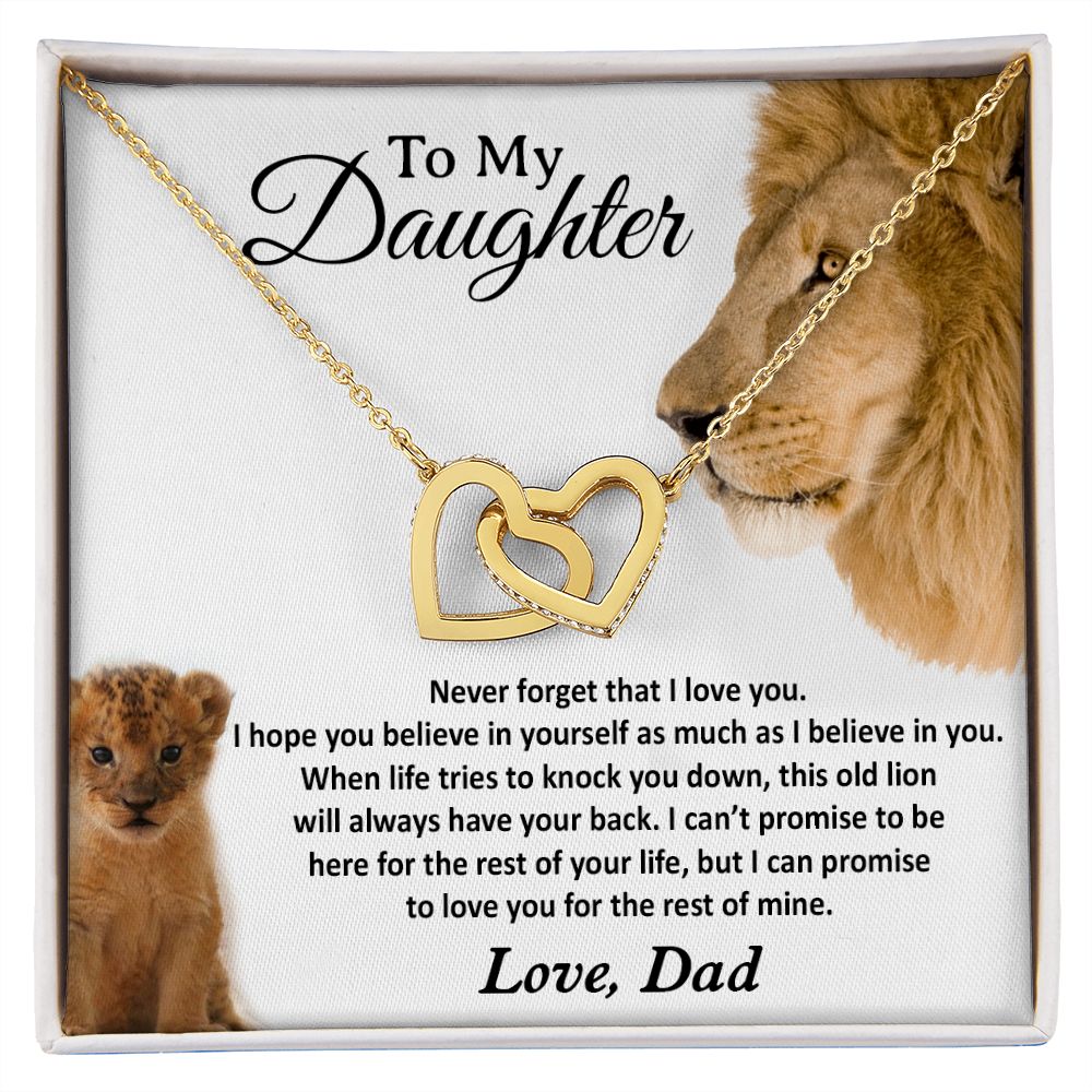 22To My Daughter Necklace, Gift For Daughter From Dad, Daughter Father Lion Gift