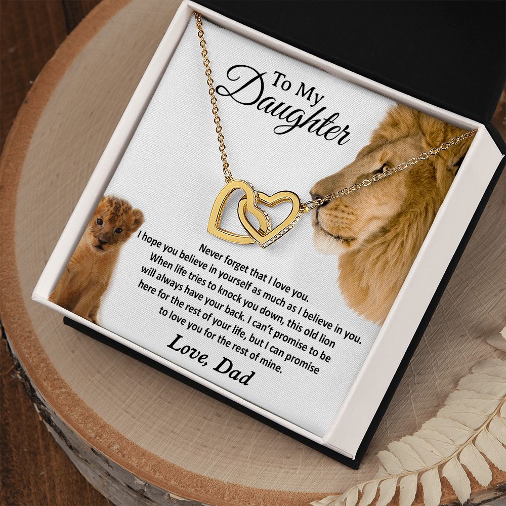 22To My Daughter Necklace, Gift For Daughter From Dad, Daughter Father Lion Gift