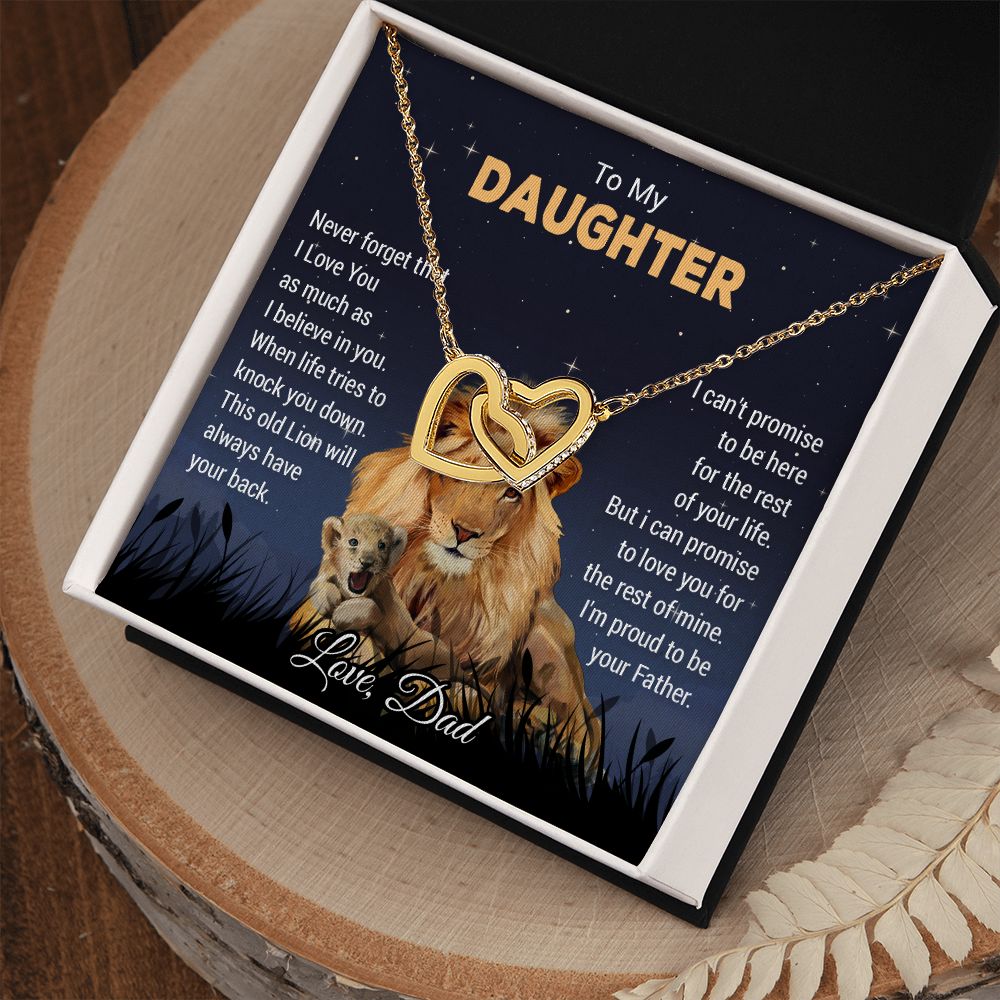 To My Daughter Lion Dad And Daughter Necklace