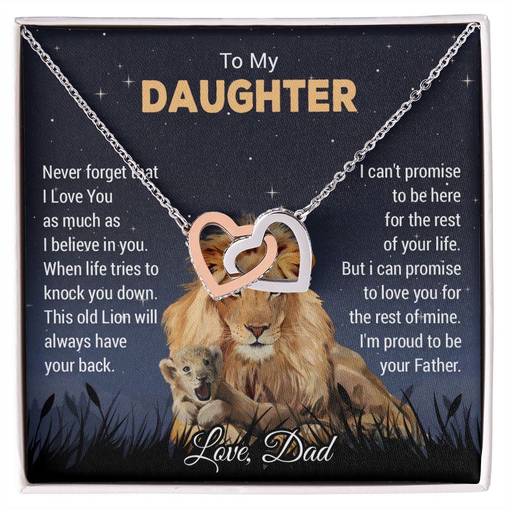 To My Daughter Lion Dad And Daughter Necklace