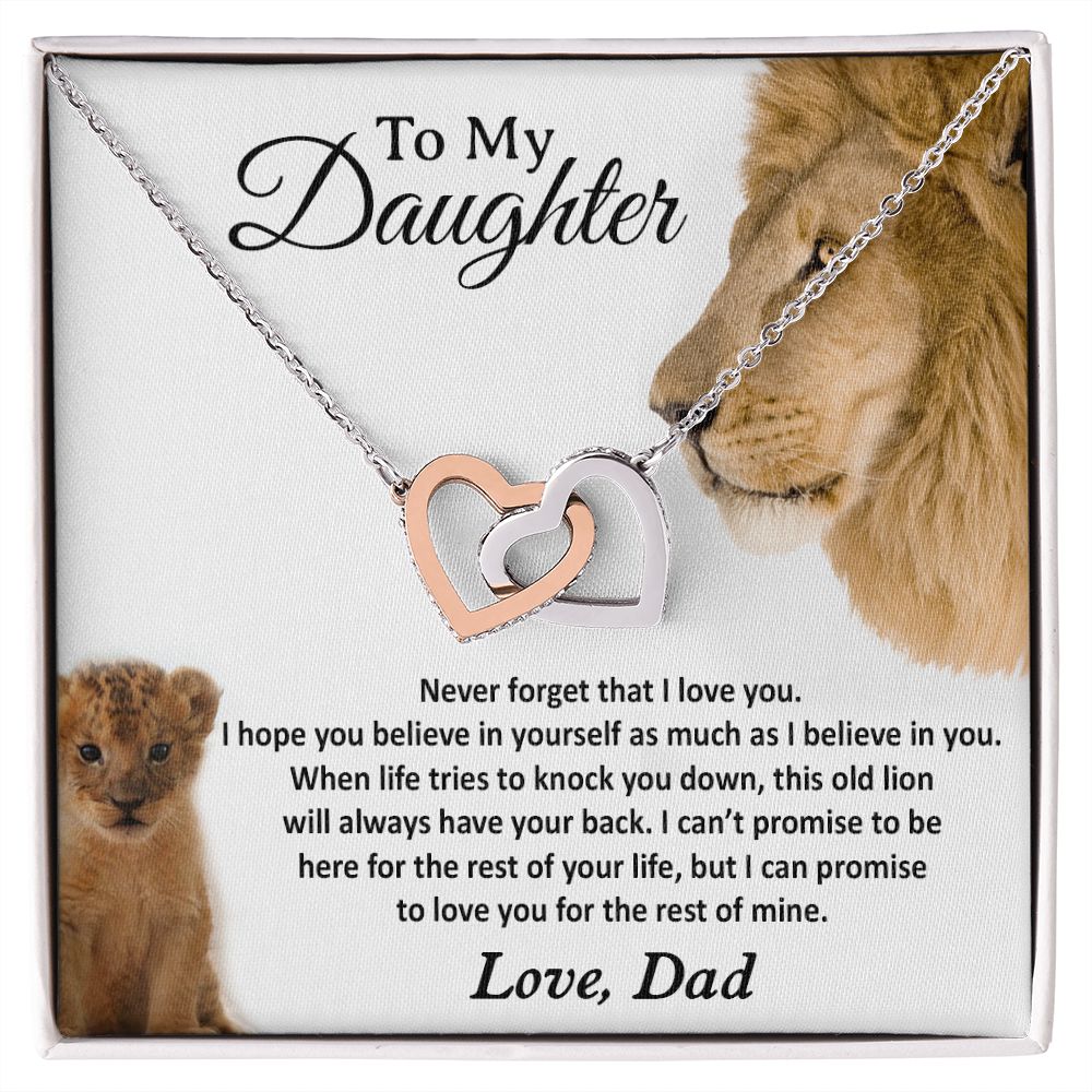 22To My Daughter Necklace, Gift For Daughter From Dad, Daughter Father Lion Gift