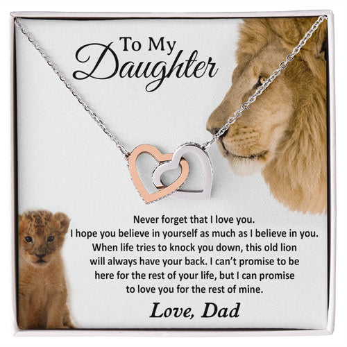 22To My Daughter Necklace, Gift For Daughter From Dad, Daughter Father Lion Gift