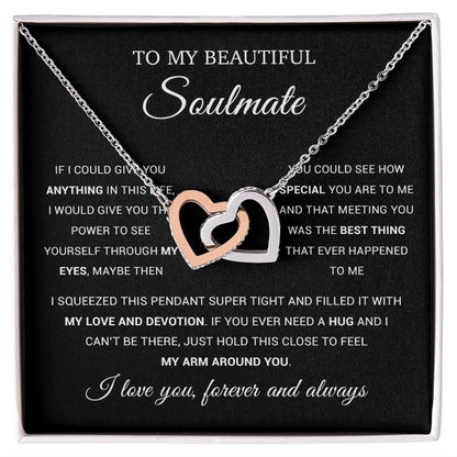 To My Beautiful Soulmate Necklace, Gift for Wife, Girlfriend, Anniversary Gift
