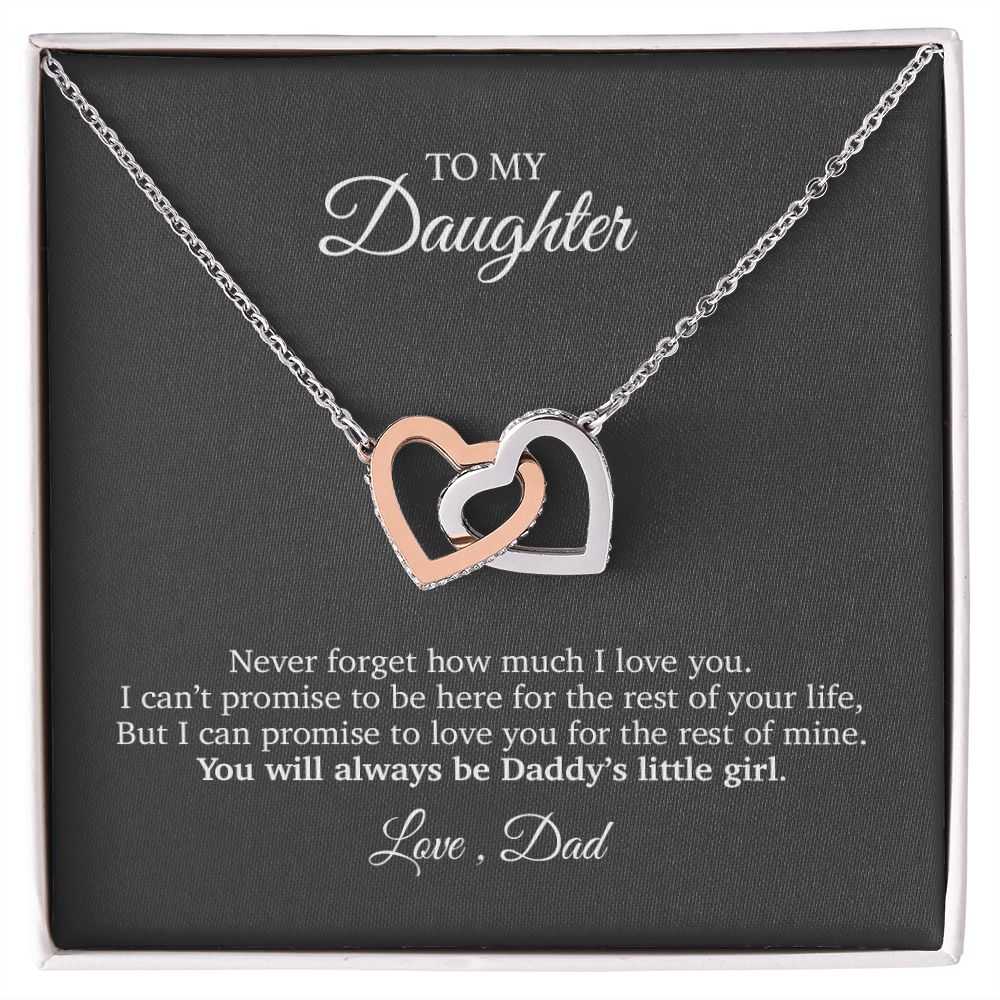 To My Daughter Heart Pendant Necklace - Daddy's Little Girl