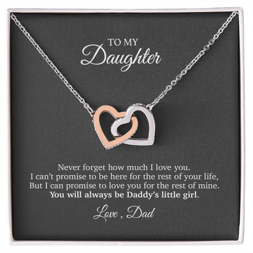 To My Daughter Heart Pendant Necklace - Daddy's Little Girl