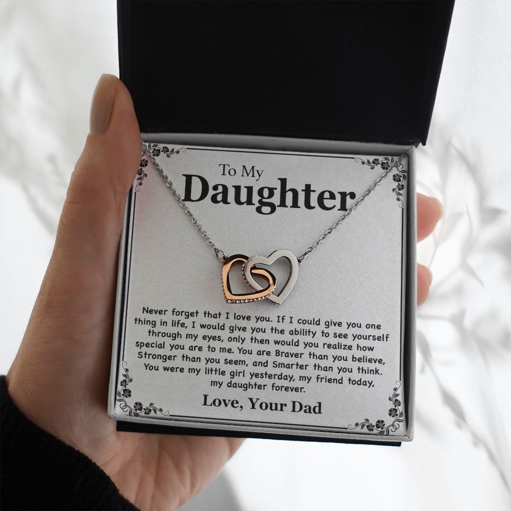 To My Daughter Necklace - Never Forget That I Love You - Love Your Dad Gift