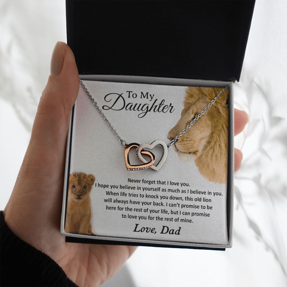 22To My Daughter Necklace, Gift For Daughter From Dad, Daughter Father Lion Gift