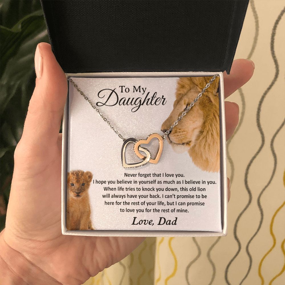 22To My Daughter Necklace, Gift For Daughter From Dad, Daughter Father Lion Gift