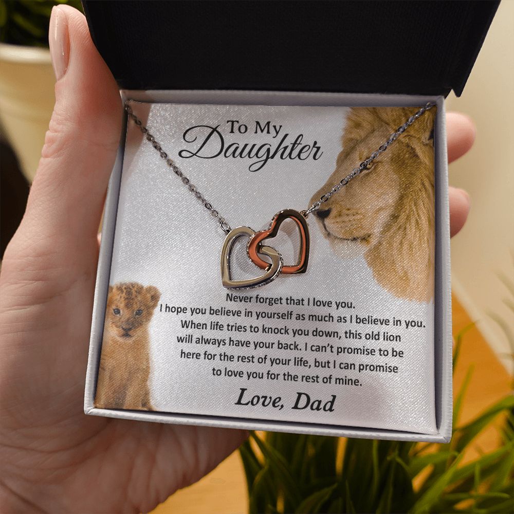 22To My Daughter Necklace, Gift For Daughter From Dad, Daughter Father Lion Gift