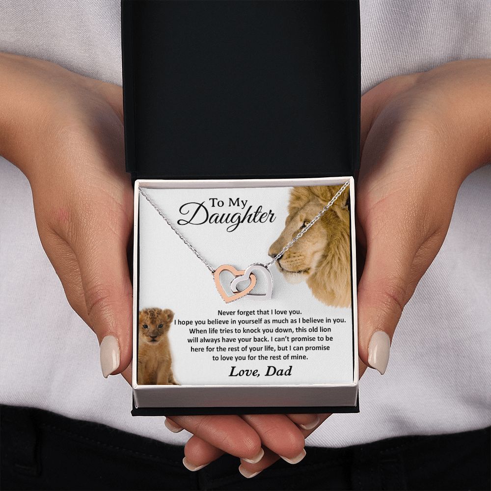 22To My Daughter Necklace, Gift For Daughter From Dad, Daughter Father Lion Gift