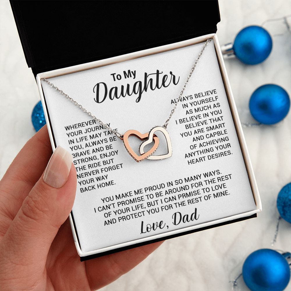 To My Daughter Necklace, Gift For Daughter From Dad, Daughter Father Necklace
