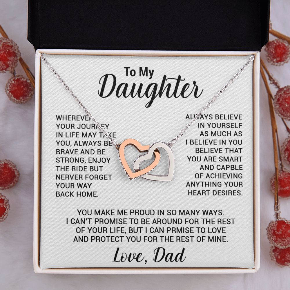 To My Daughter Necklace, Gift For Daughter From Dad, Daughter Father Necklace