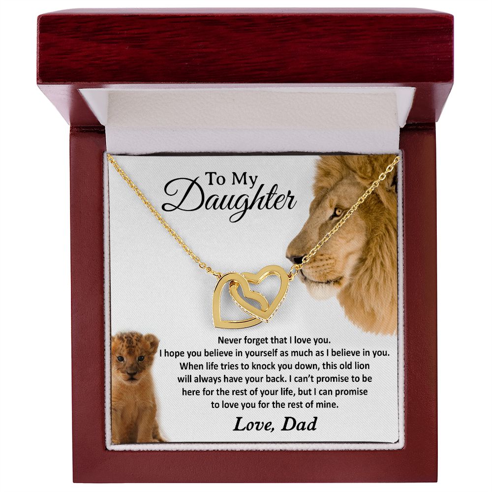 22To My Daughter Necklace, Gift For Daughter From Dad, Daughter Father Lion Gift
