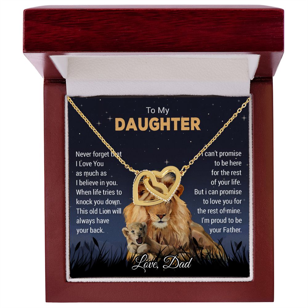 To My Daughter Lion Dad And Daughter Necklace