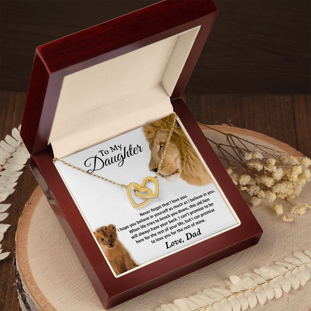 22To My Daughter Necklace, Gift For Daughter From Dad, Daughter Father Lion Gift