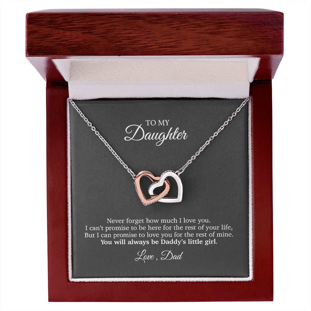 To My Daughter Heart Pendant Necklace - Daddy's Little Girl
