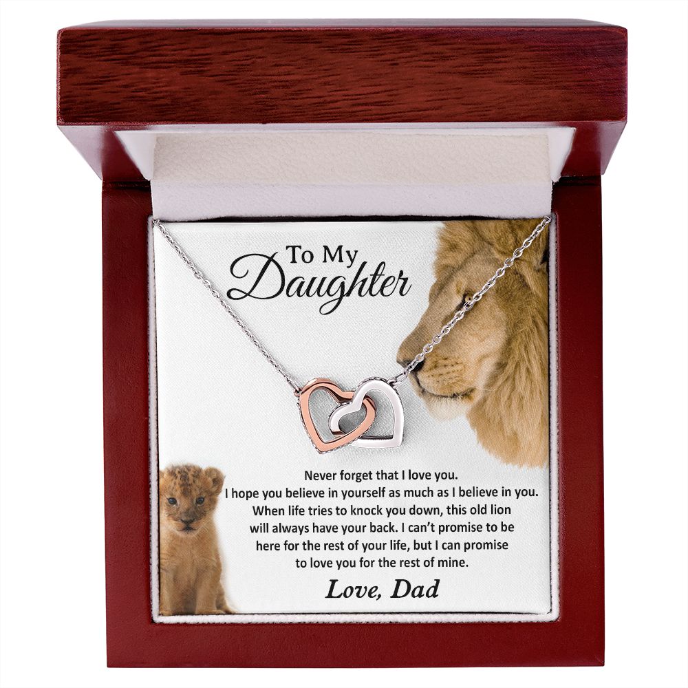 22To My Daughter Necklace, Gift For Daughter From Dad, Daughter Father Lion Gift