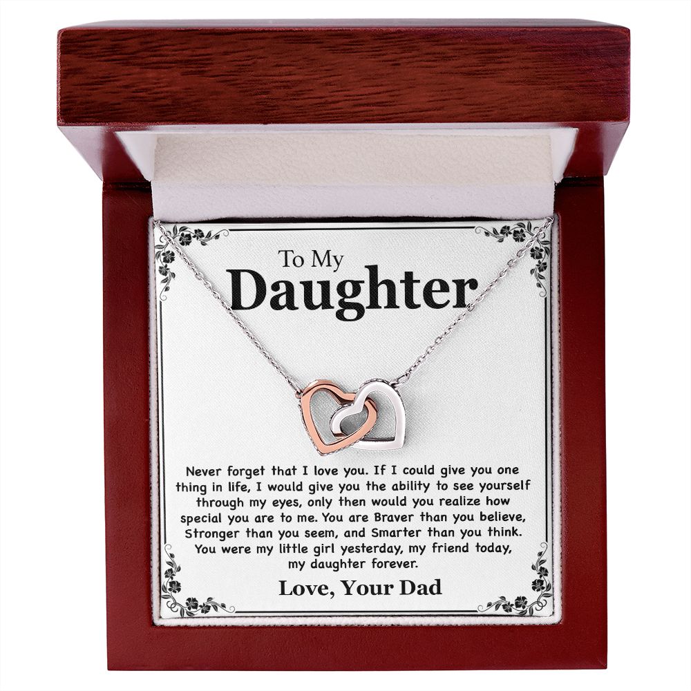 To My Daughter Necklace - Never Forget That I Love You - Love Your Dad Gift