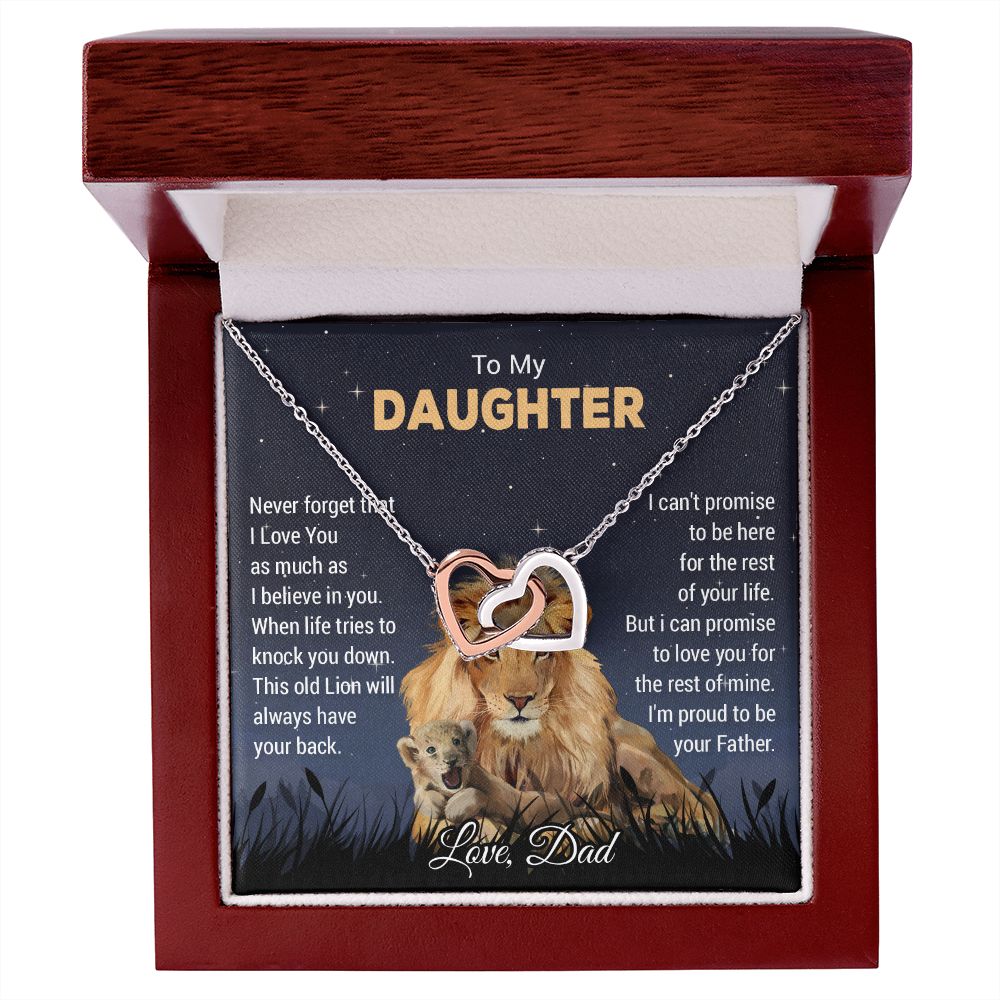 To My Daughter Lion Dad And Daughter Necklace