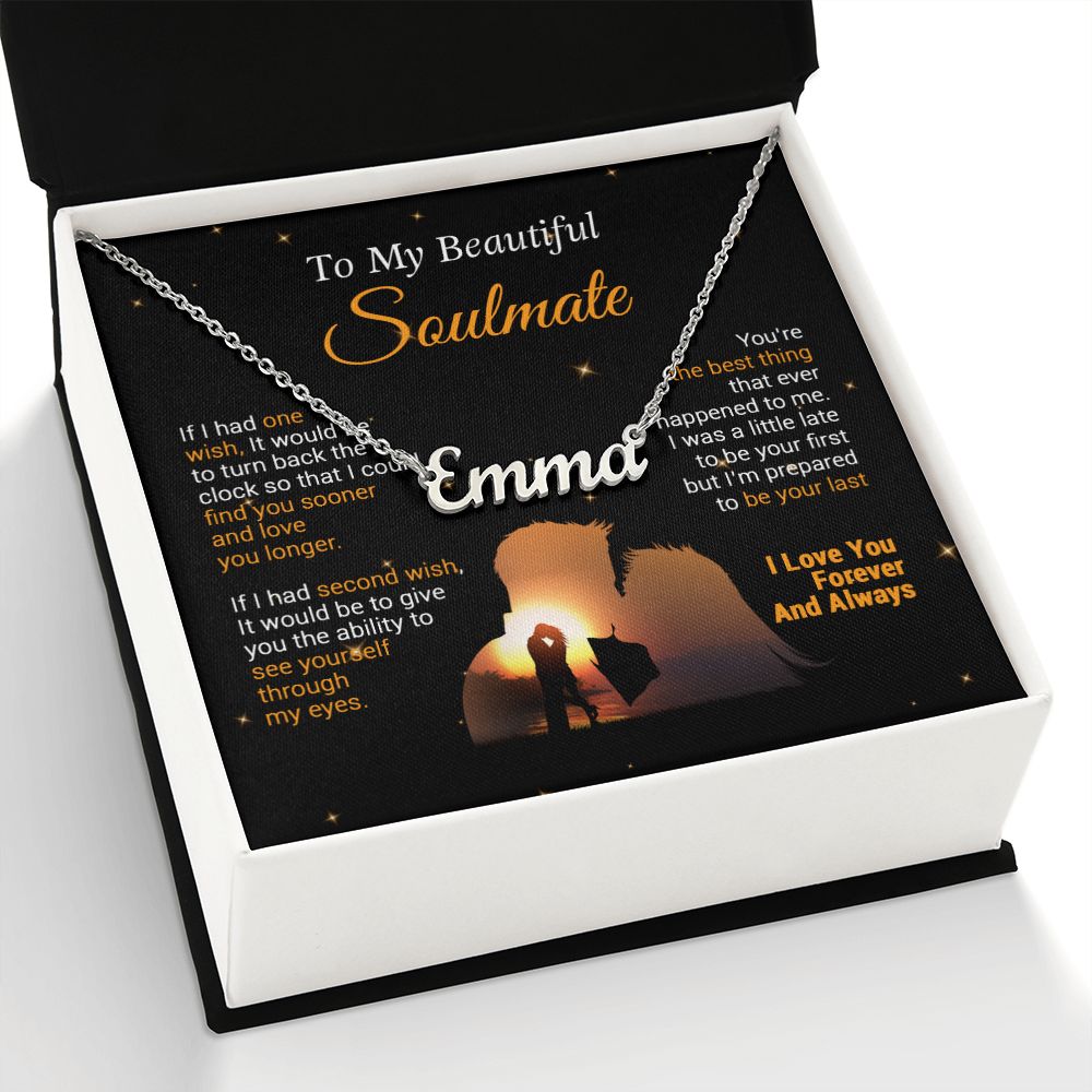 To My Soulmate Custom Name Necklace,Valentine Gift For Her, Gift For Soulmate