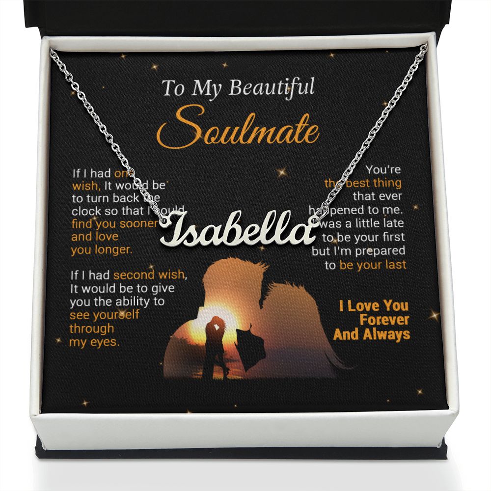 To My Soulmate Custom Name Necklace,Valentine Gift For Her, Gift For Soulmate