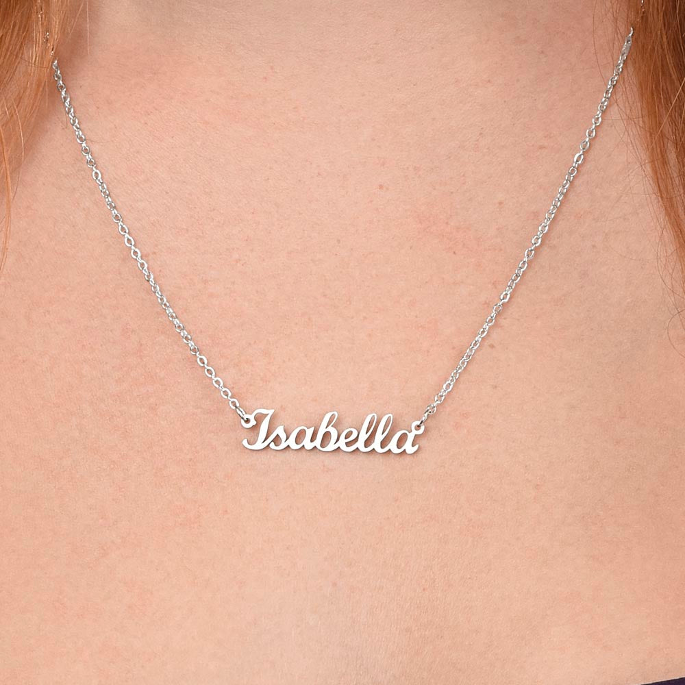To My Granddaughter Personalized Name Necklace, Christmas Gift for Granddaughter, Gift from Grandpa