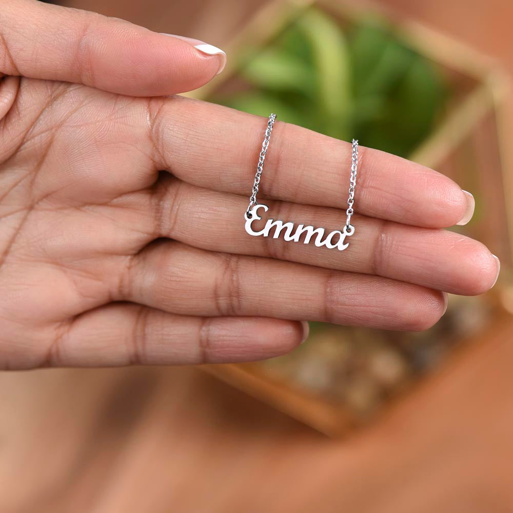 To My Granddaughter Personalized Name Necklace, Christmas Gift for Granddaughter, Gift from Grandpa