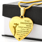 to My Daughter Engraved - Never Forget How Much I Love You - Forever My Baby Girl - Love Always Dad - Necklace - Silver Engraved Heart Pendant