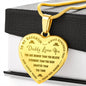 To My Daughter Heart Engraved Necklace Pendant - Daddy Loves You - from Father