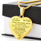 To My Daughter - Dad Loves You - Gift From Father Daddy Engraved Heart Necklace