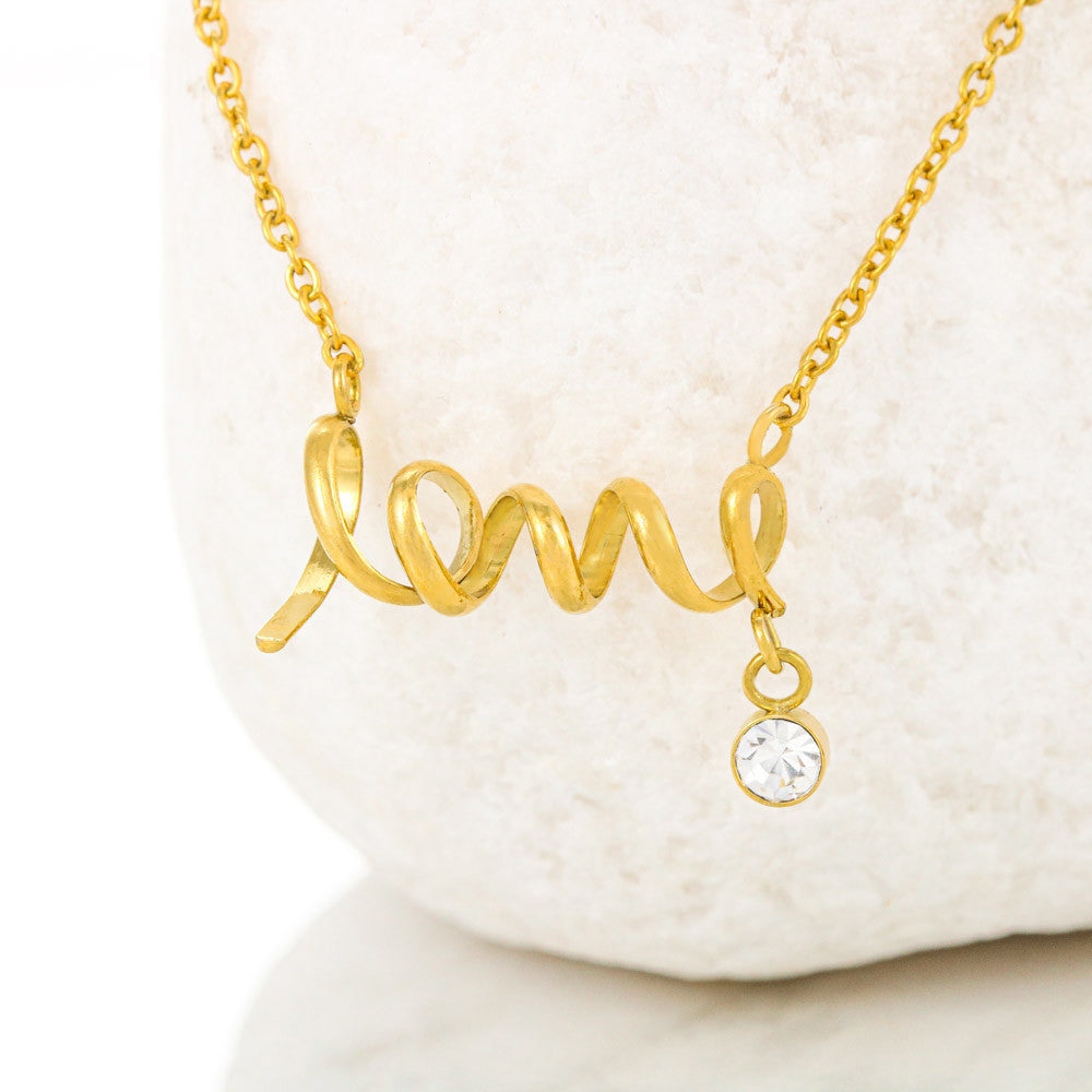 To My Wife Scripted Love Necklace with On Demand Message Card