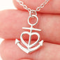 To My Daughter Love Mom Valentine's Day Gift Anchor Necklace with On Demand Message Card