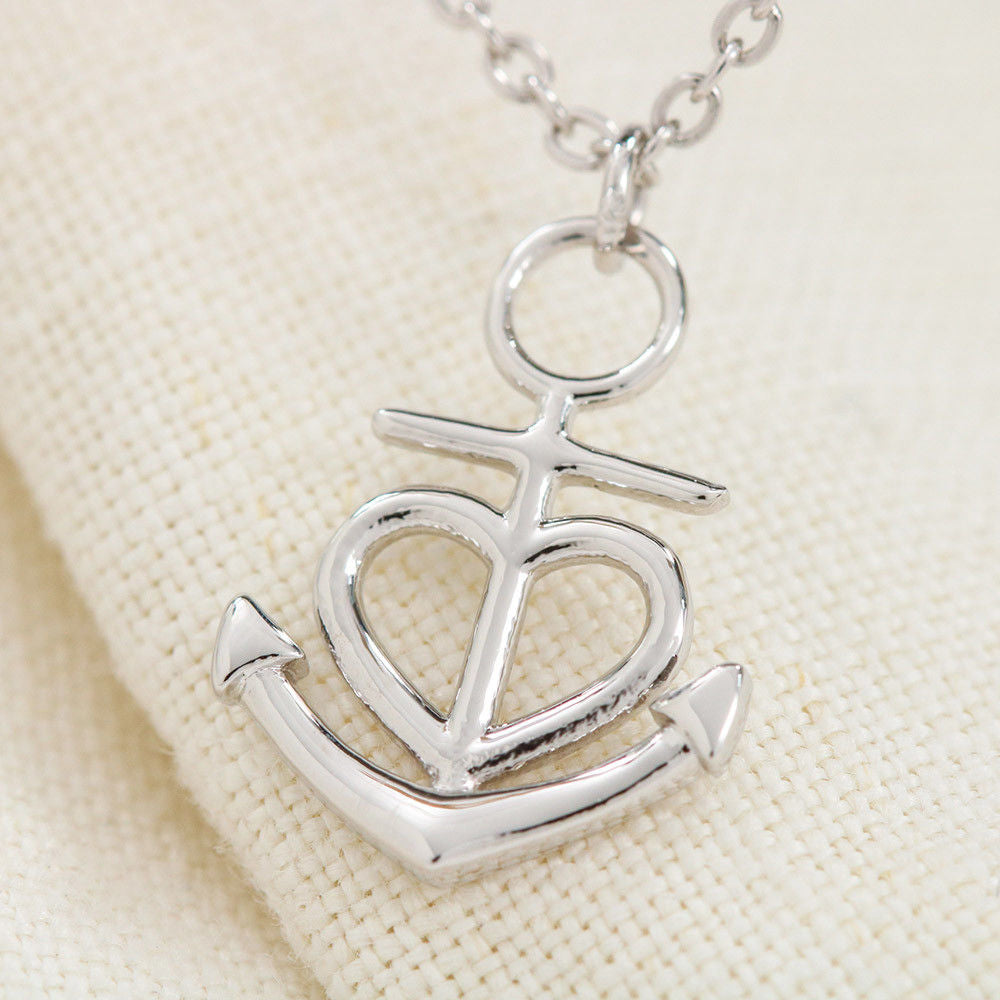 To My Girlfriend Anchor Necklace Gift for Valentine Birthday