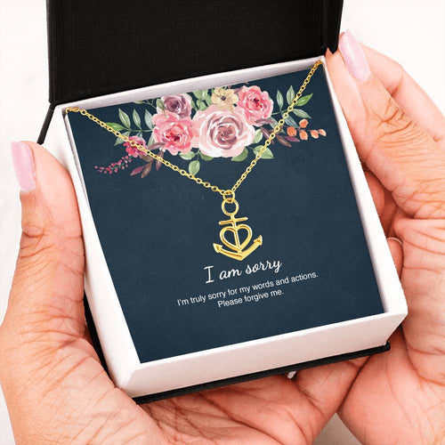 I'm Sorry Gift Apology Gift Necklace For Her - Anchor Necklace Jewelry with Gift Box