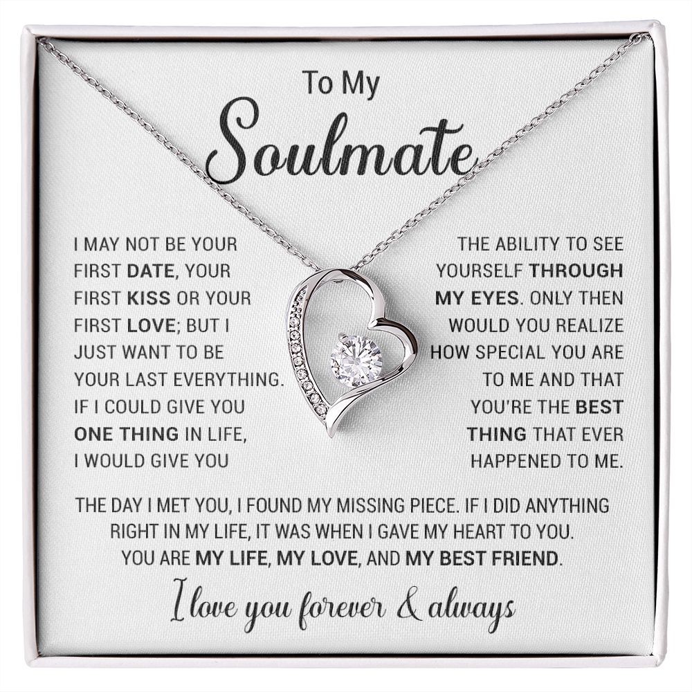 To My Soulmate Necklace, Gift for Wife, Girlfriend, Anniversary Gift, Xmas Gift