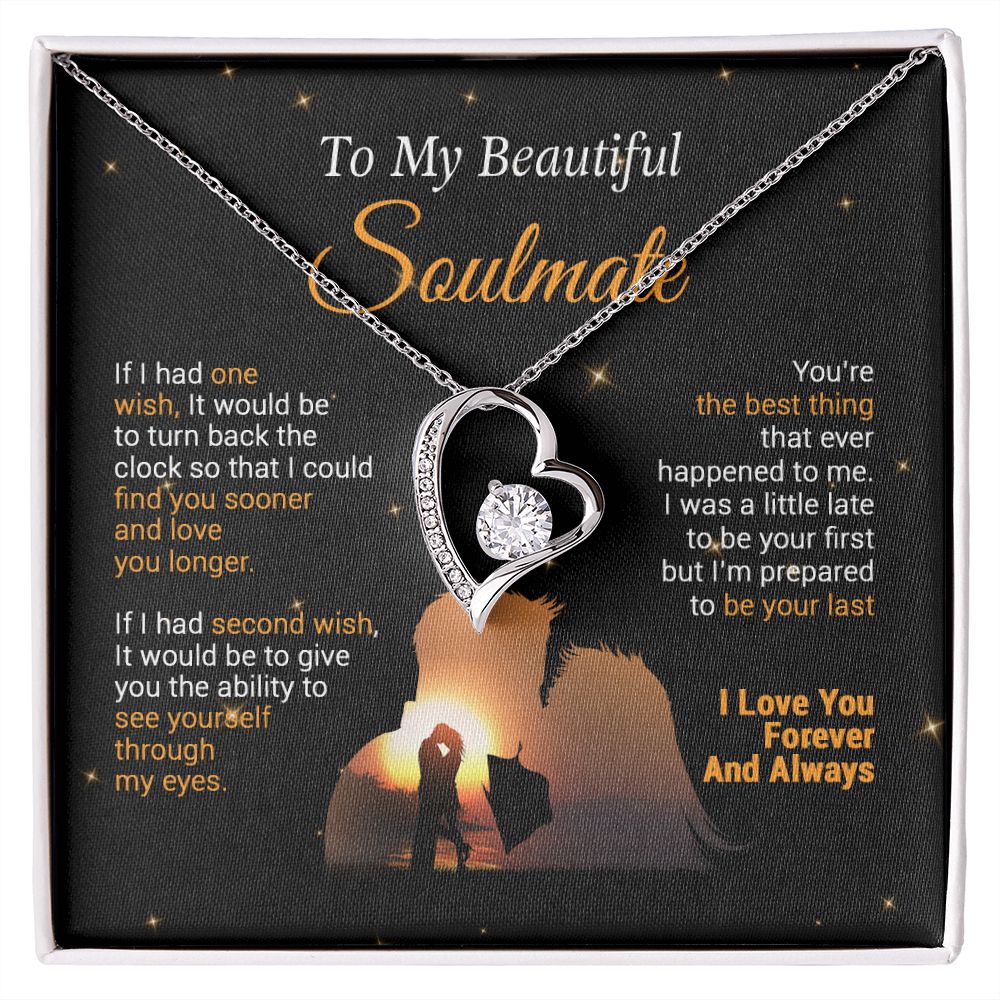 To My Soulmate Necklace, Gift For Wife Girlfriend From Husband, Birthday Gift