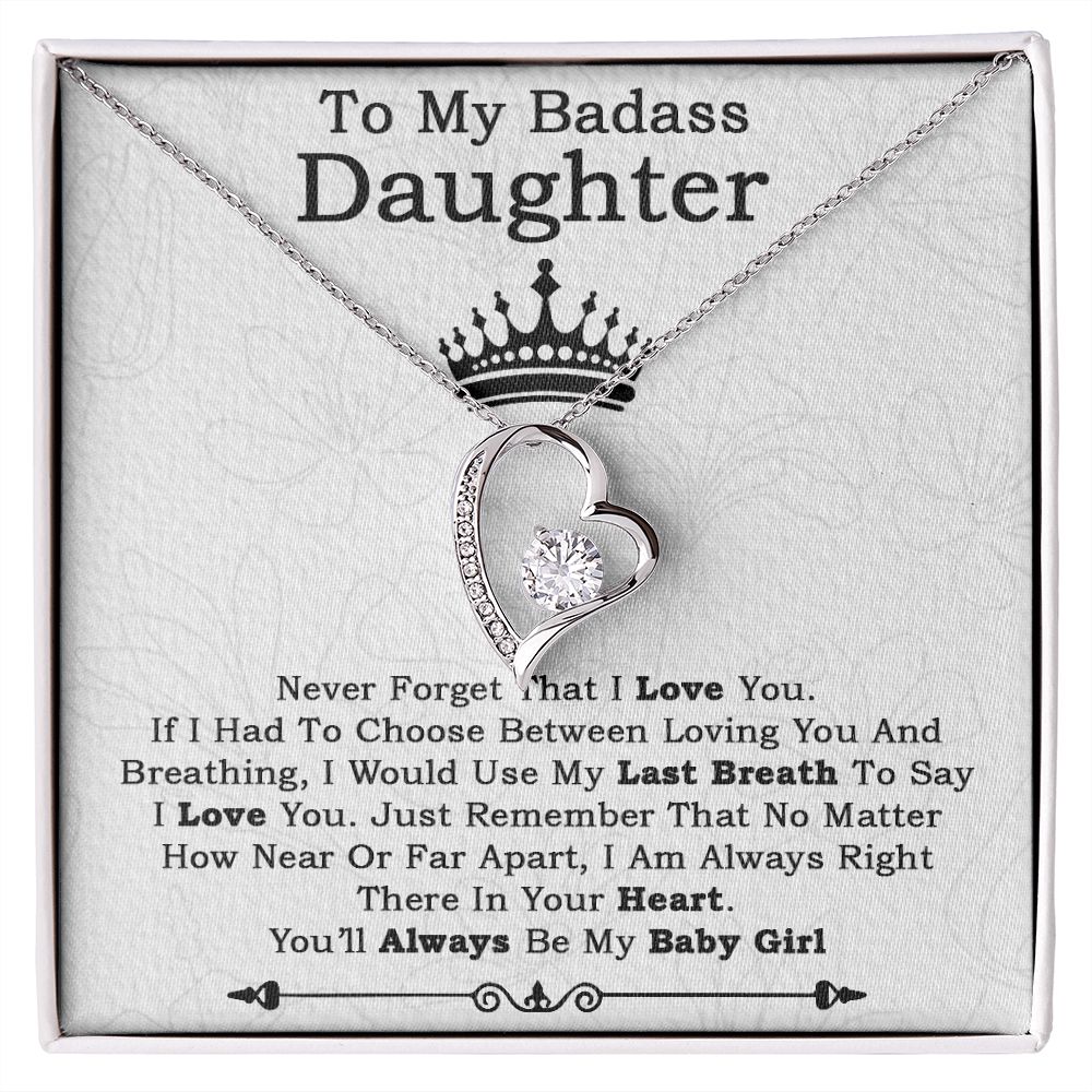 To My Badass Daughter Necklace From Dad, Badass Daughter Necklace Birthday Gift