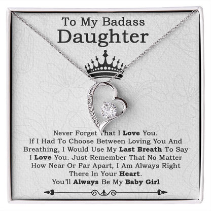 To My Badass Daughter Necklace From Dad, Badass Daughter Necklace Birthday Gift