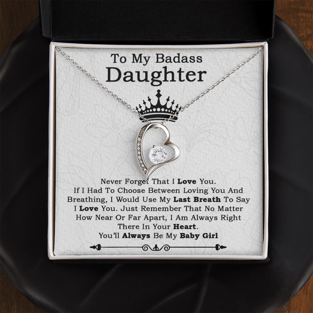 To My Badass Daughter Necklace From Dad, Badass Daughter Necklace Birthday Gift