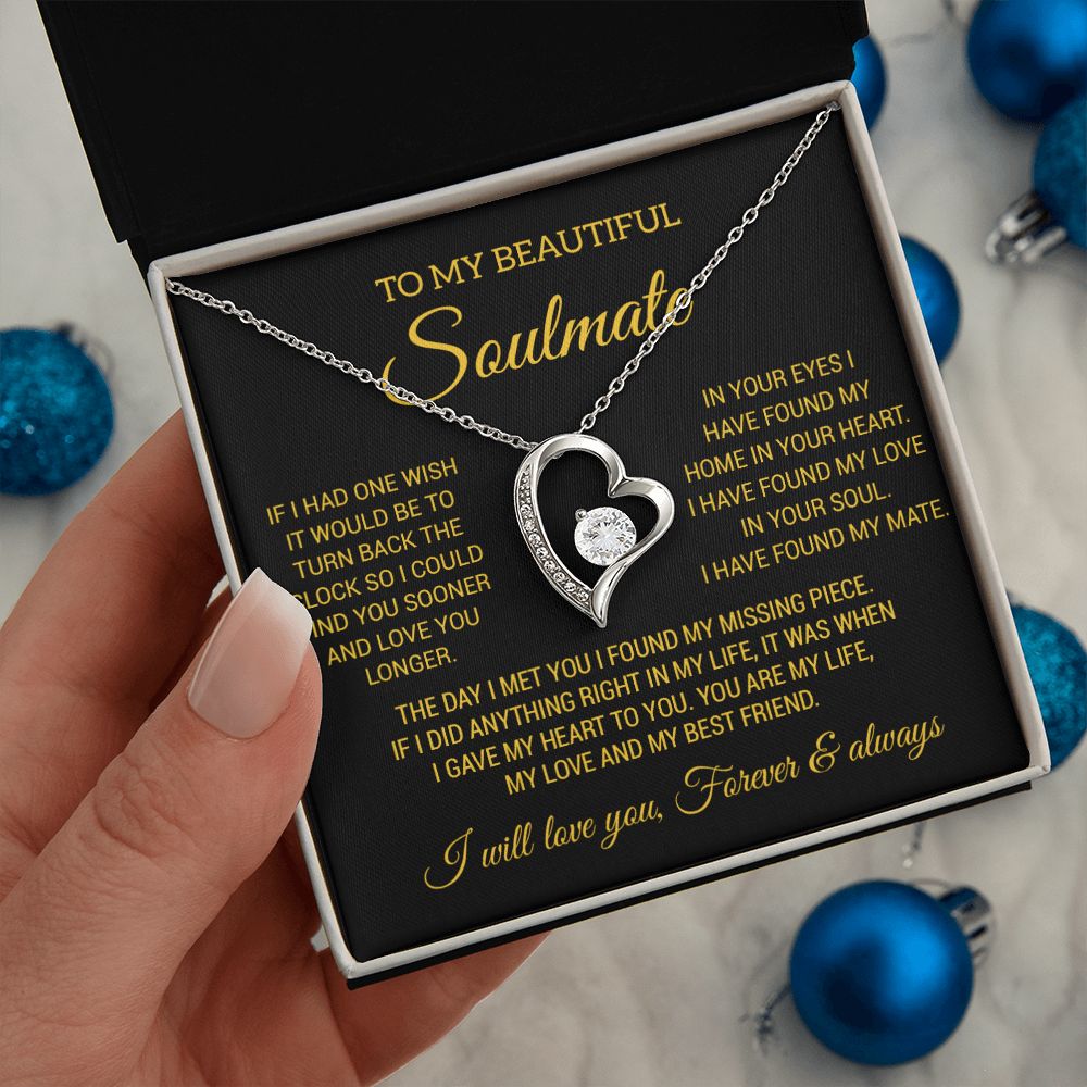 To My Soulmate Necklace, Wife Necklace Gift for Fiancée, Gifts for Her