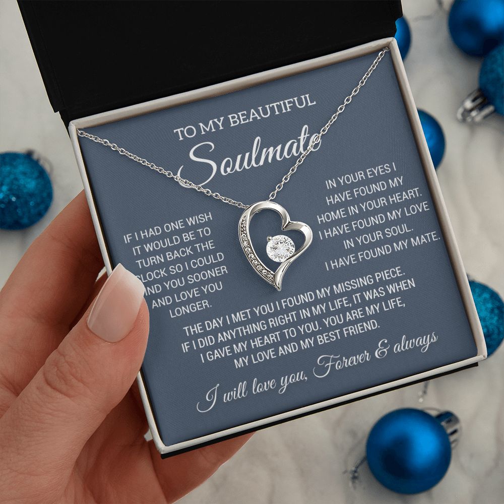 To My Soulmate Necklace, Gift For Wife Girlfriend From Husband, Birthday Gift